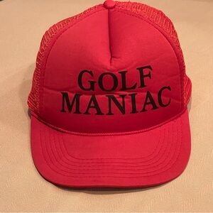 Bright Red Golf Maniac Trucker Adjustable Hat